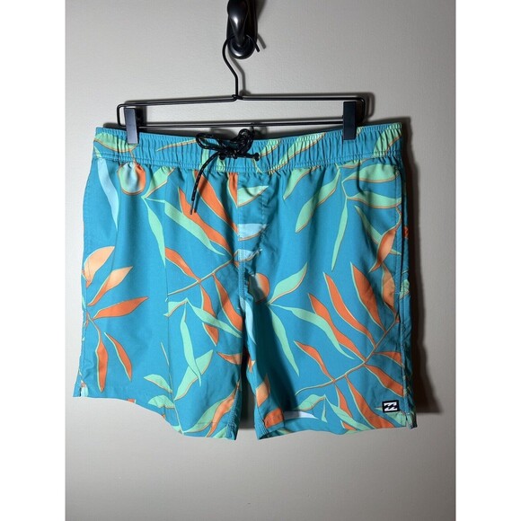 BILLABONG Recycler Sundays Tropical Beach Print Swim Trunks Shorts Mens Size XL - Picture 1 of 12